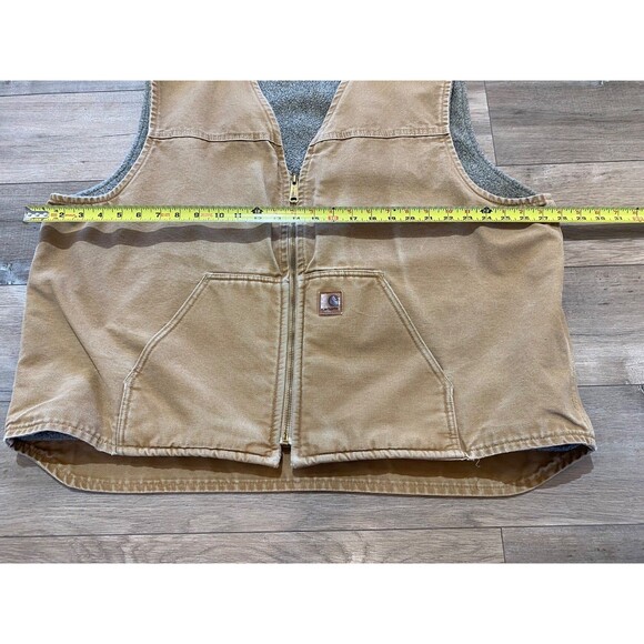 VTG Carhartt V26 MENS XXL Duck Sherpa Lined Vest Tan USA Made - Picture 6 of 6